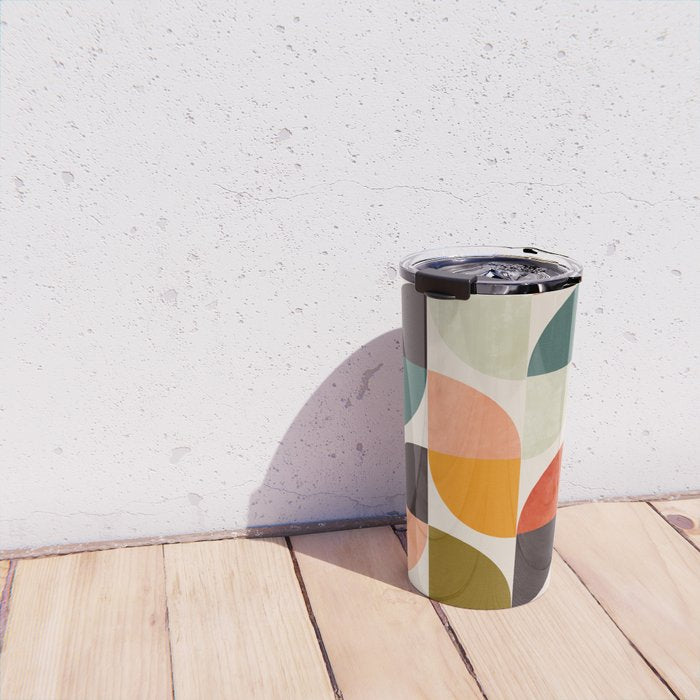 bauhaus mid century geometric shapes 9 Travel Mug Gallery Image 4