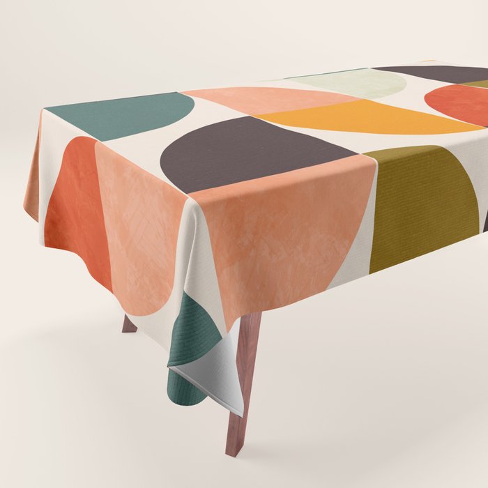 bauhaus mid century geometric shapes 9 Tablecloth Gallery Image 1