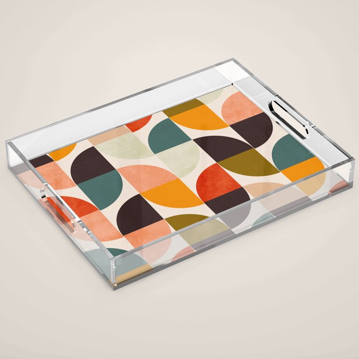 bauhaus mid century geometric shapes 9 Acrylic Tray Gallery Image 1