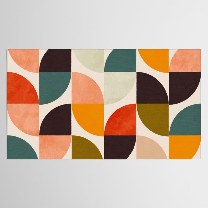 bauhaus mid century geometric shapes 9 Tablecloth Gallery Image 2