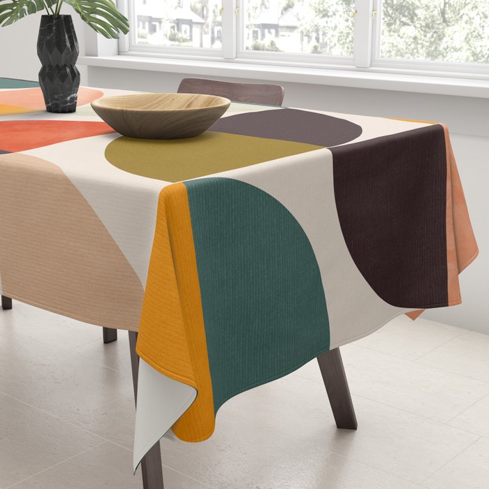 bauhaus mid century geometric shapes 9 Tablecloth Gallery Image 3