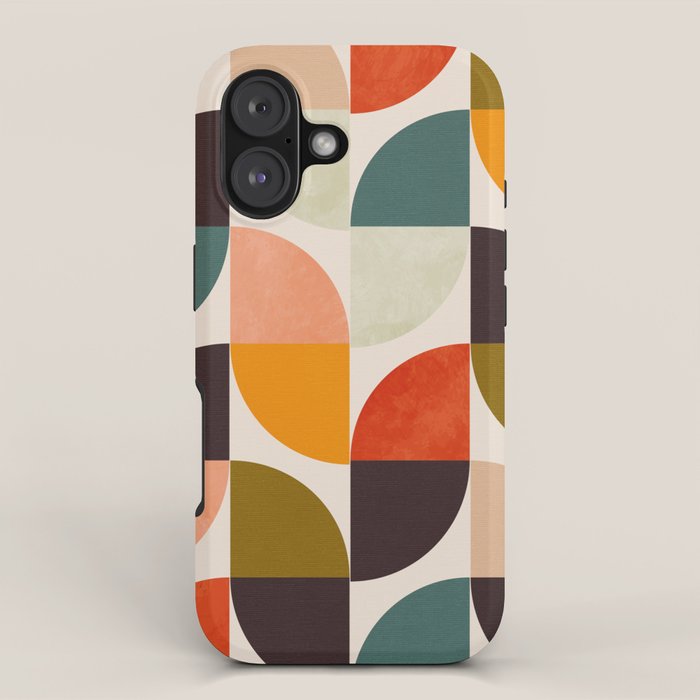 bauhaus mid century geometric shapes 9 iPhone Case Gallery Image 1