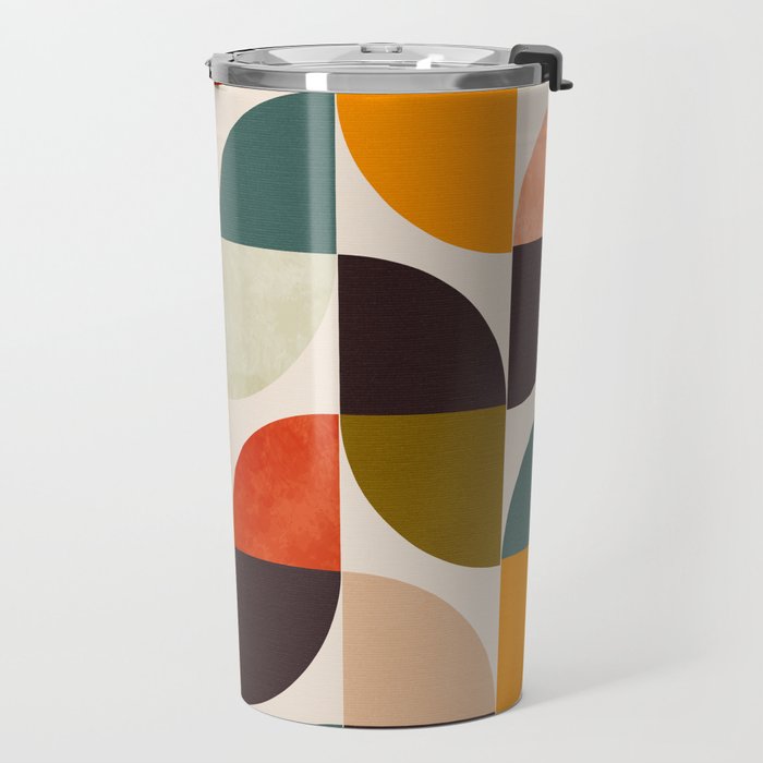 bauhaus mid century geometric shapes 9 Travel Mug Gallery Image 2