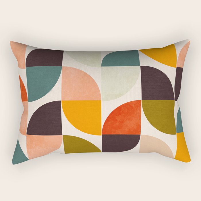bauhaus mid century geometric shapes 9 Rectangular Pillow Gallery Image 2