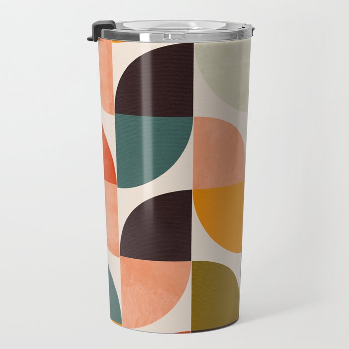 bauhaus mid century geometric shapes 9 Travel Mug Gallery Image 3