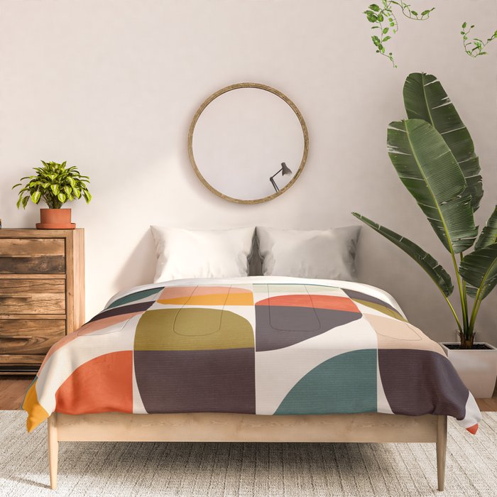 bauhaus mid century geometric shapes 9 Comforter Gallery Image 3