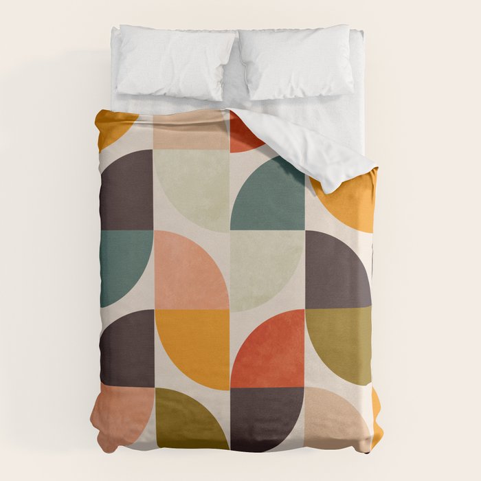 bauhaus mid century geometric shapes 9 Duvet Cover Gallery Image 6
