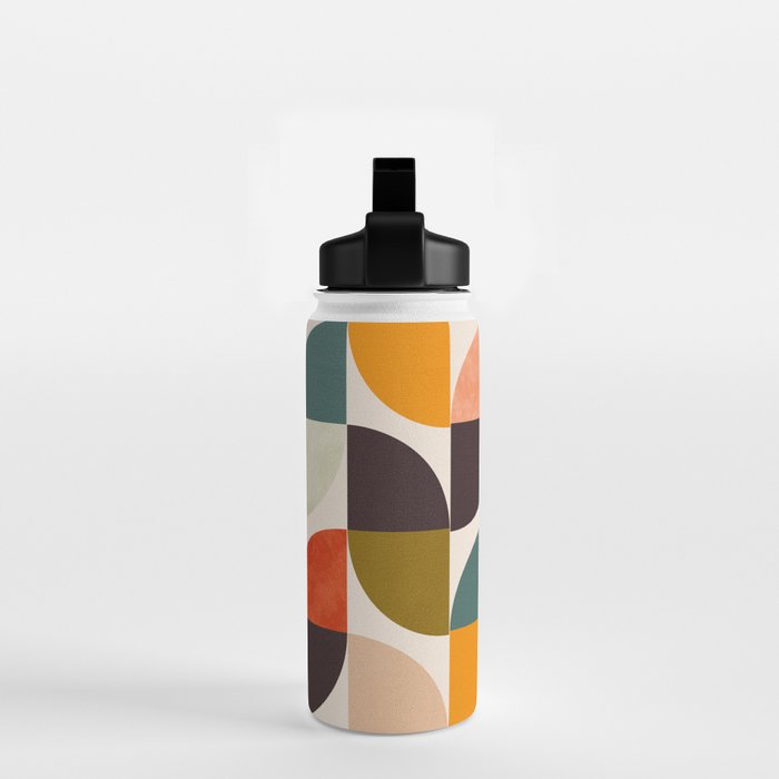 bauhaus mid century geometric shapes 9 Water Bottle Gallery Image 2