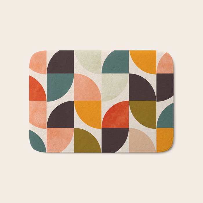 bauhaus mid century geometric shapes 9 Bath Mat Gallery Image 1
