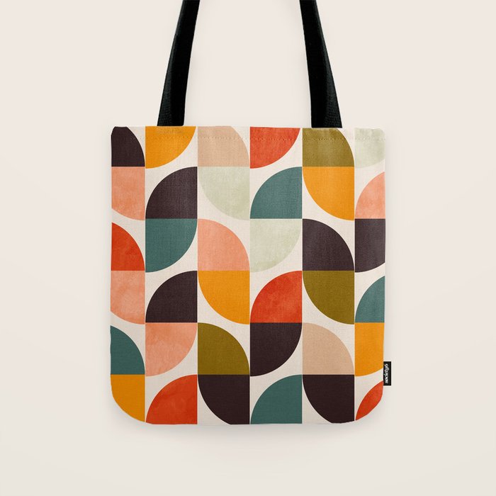 bauhaus mid century geometric shapes 9 Tote Bag Gallery Image 1