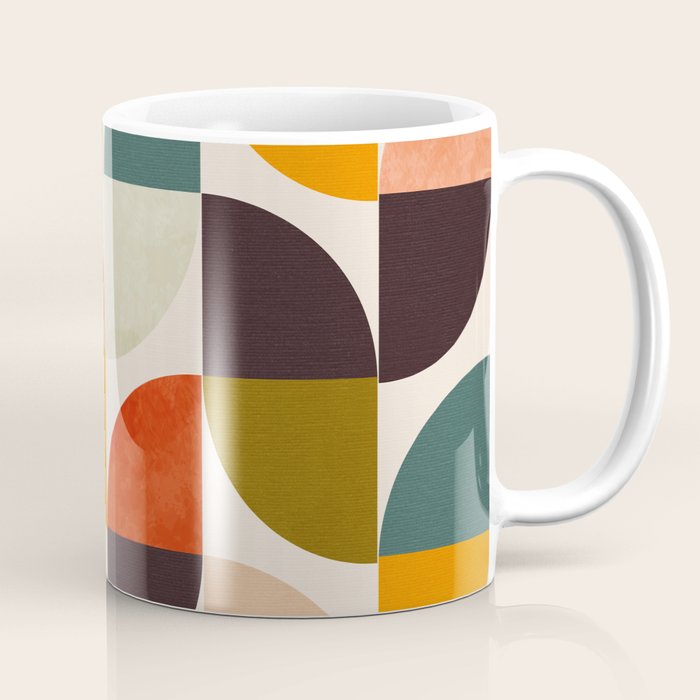 bauhaus mid century geometric shapes 9 Coffee Mug Gallery Image 1