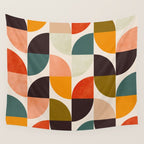 bauhaus mid century geometric shapes 9 Wall Tapestry Gallery Image 4