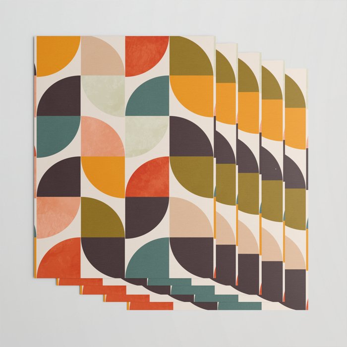 bauhaus mid century geometric shapes 9 Wrapping Paper Gallery Image 3