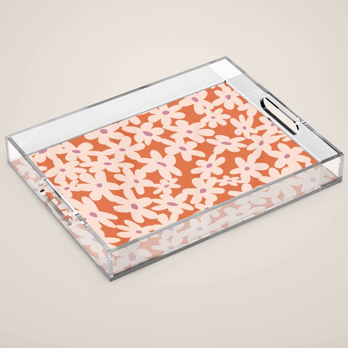 Flower power pattern Acrylic Tray Gallery Image 1