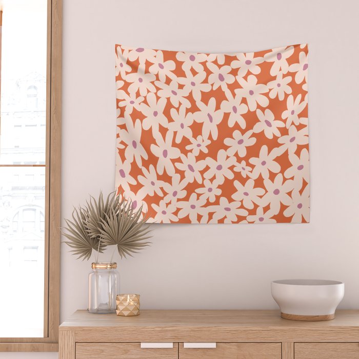Flower power pattern Wall Tapestry Gallery Image 2