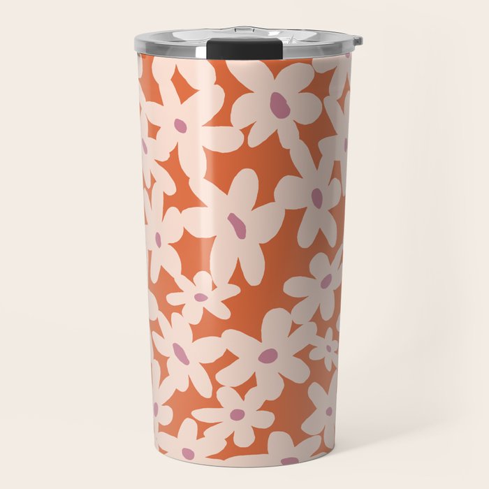 Flower power pattern Travel Mug Gallery Image 1