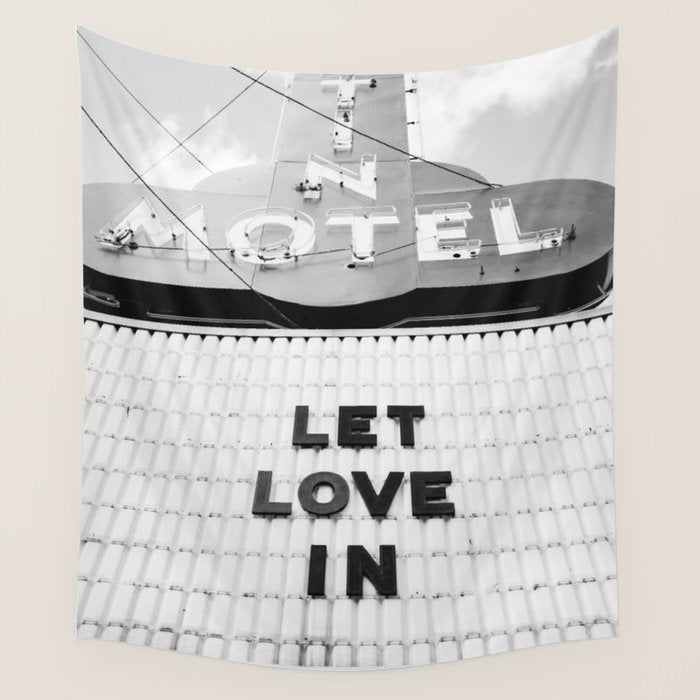 Let Love In Monochrome Wall Tapestry Gallery Image 4