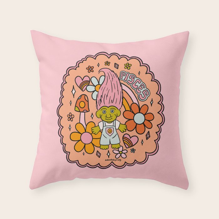 Pisces Troll Throw Pillow Gallery Image 6