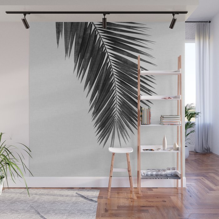 Palm Leaf Black & White I Wall Mural Gallery Image 1