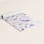 Modern blush pink navy blue purple watercolor floral Yoga Mat Gallery Image 2
