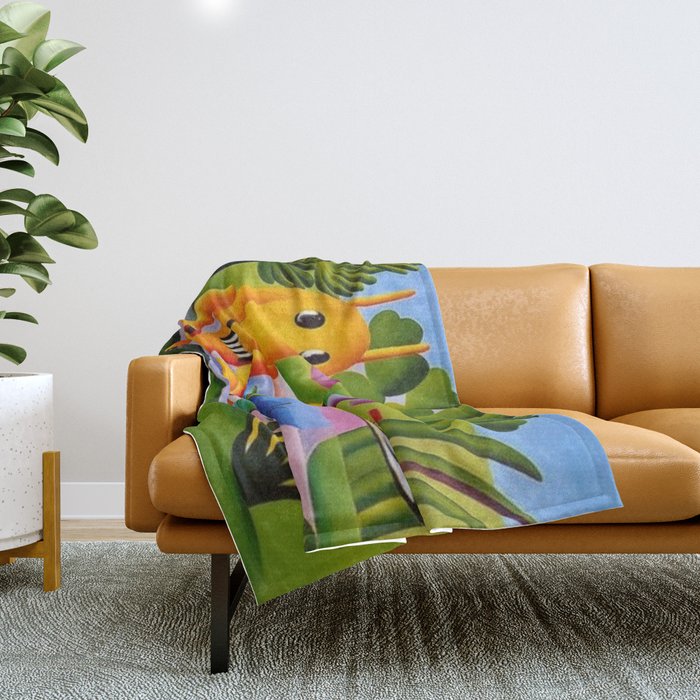 Classical Masterpiece 'A Cuca' by Tarsila do Amaral Throw Blanket Gallery Image 1