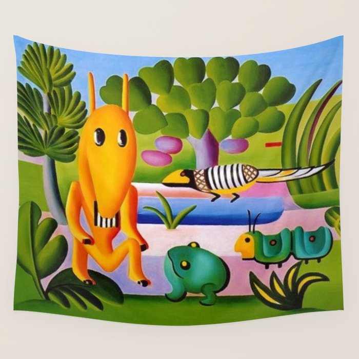Classical Masterpiece 'A Cuca' by Tarsila do Amaral Wall Tapestry Gallery Image 4