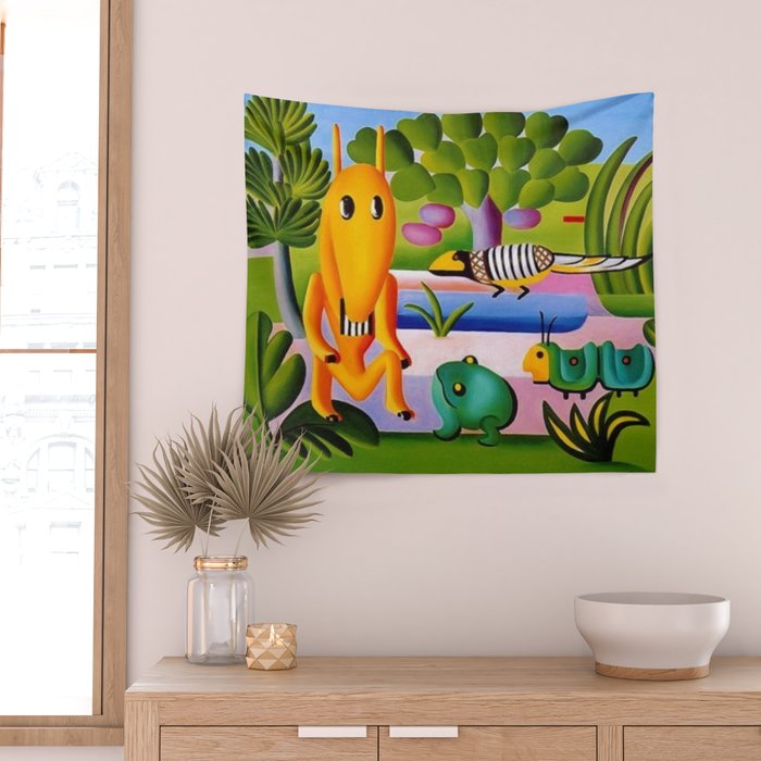 Classical Masterpiece 'A Cuca' by Tarsila do Amaral Wall Tapestry Gallery Image 2