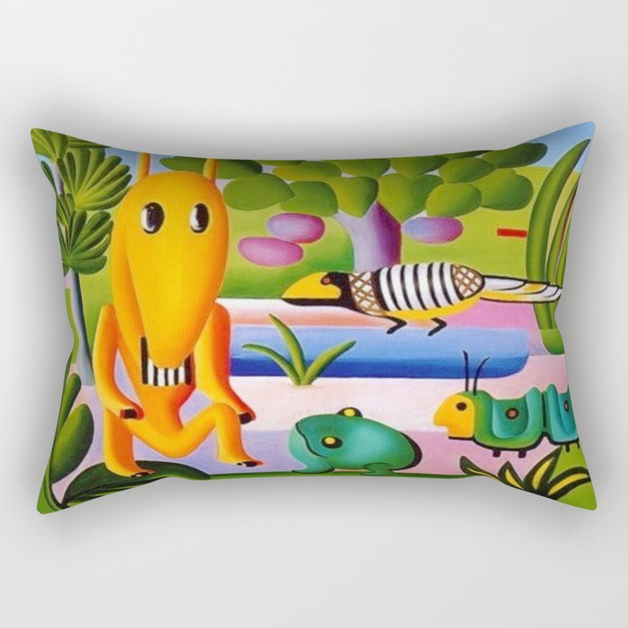 Classical Masterpiece 'A Cuca' by Tarsila do Amaral Rectangular Pillow Gallery Image 2
