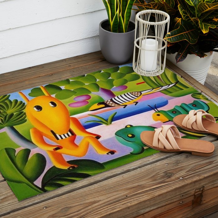 Classical Masterpiece 'A Cuca' by Tarsila do Amaral Outdoor Rug Gallery Image 2