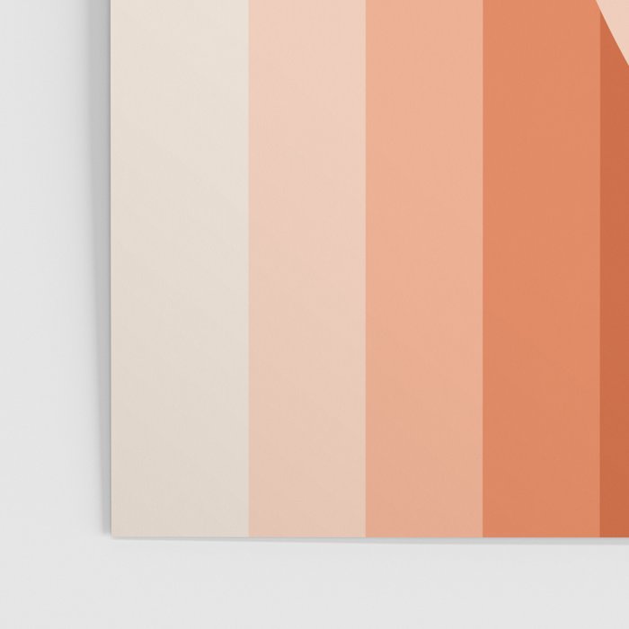 Mid Century Modern Geometric 89 in Terracotta Shades (Rainbow Abstract) Poster Gallery Image 3