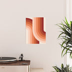 Mid Century Modern Geometric 89 in Terracotta Shades (Rainbow Abstract) Poster Gallery Image 2