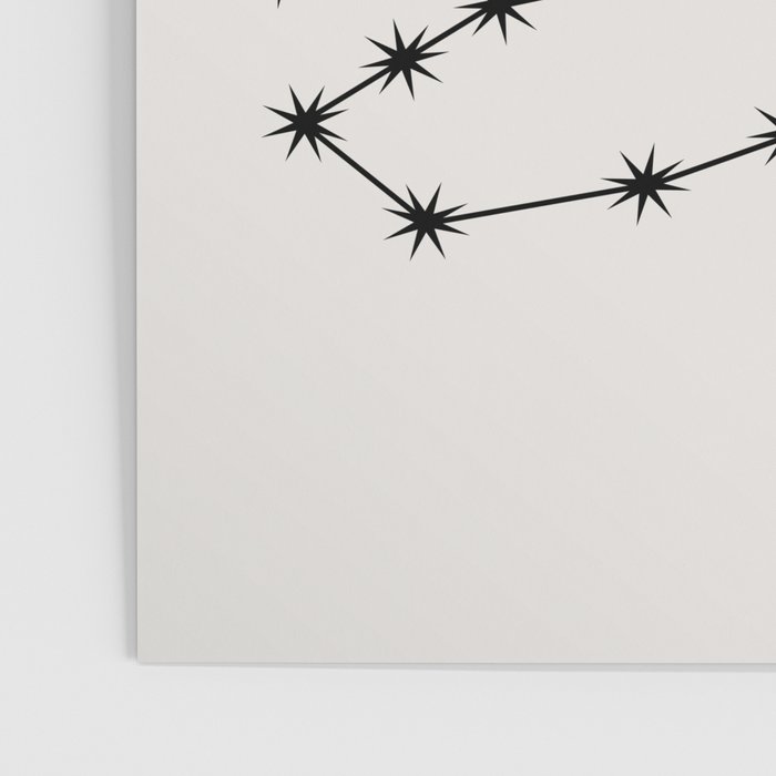 Scorpio Zodiac Star Constellation Line Art White Poster Gallery Image 3