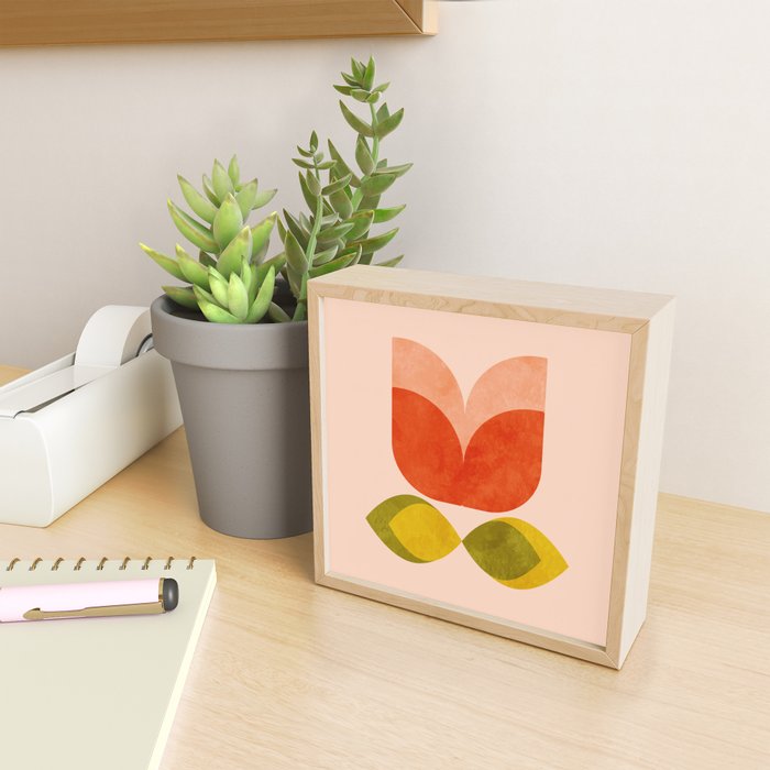 retro tulips midcentury Mini Art Print Gallery Image 2
