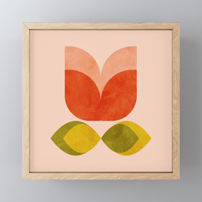 retro tulips midcentury Mini Art Print Gallery Image 1