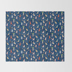 Cat Queens (Blue) Throw Blanket Gallery Image 2