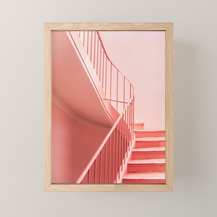 Pink Steps in Cannes | Architectural Minimalism Mini Art Print Gallery Image 1