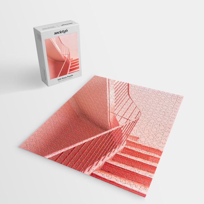 Pink Steps in Cannes | Architectural Minimalism Jigsaw Puzzle Gallery Image 2