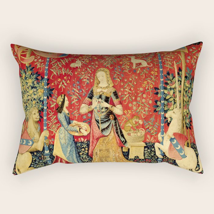 Lady and the Unicorn - Smell Rectangular Pillow Gallery Image 1