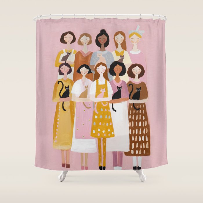 Sisterhood of Cat Lovers Shower Curtain Gallery Image 1