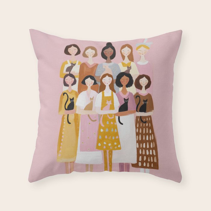 Sisterhood of Cat Lovers Throw Pillow Gallery Image 6
