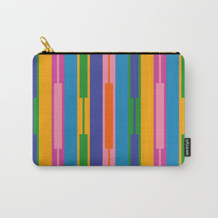 Colorful and Bold Geo Chain Geometric Color Block Stripes Vertical Pattern 2 Carry All Pouch Gallery Image 1