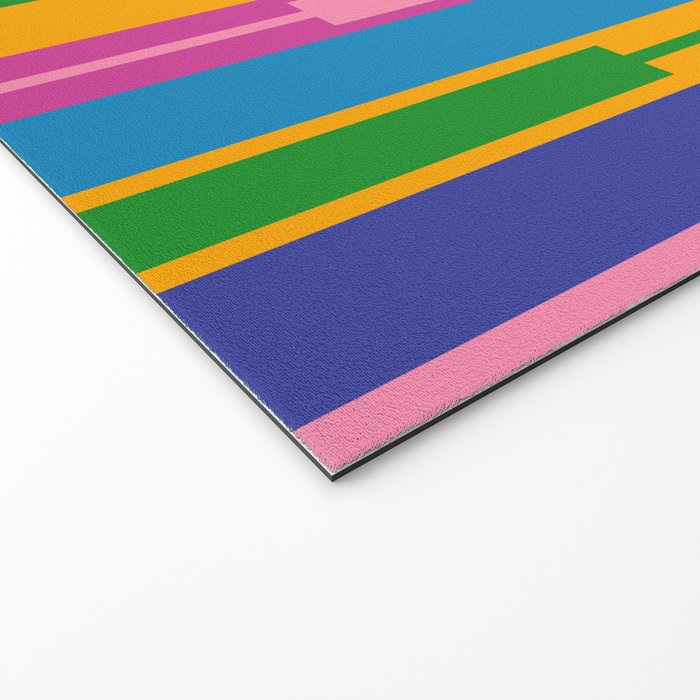 Colorful and Bold Geo Chain Geometric Color Block Stripes Vertical Pattern 2 Welcome Mat Gallery Image 2