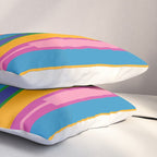Colorful and Bold Geo Chain Geometric Color Block Stripes Vertical Pattern 2 Pillow Sham Gallery Image 3