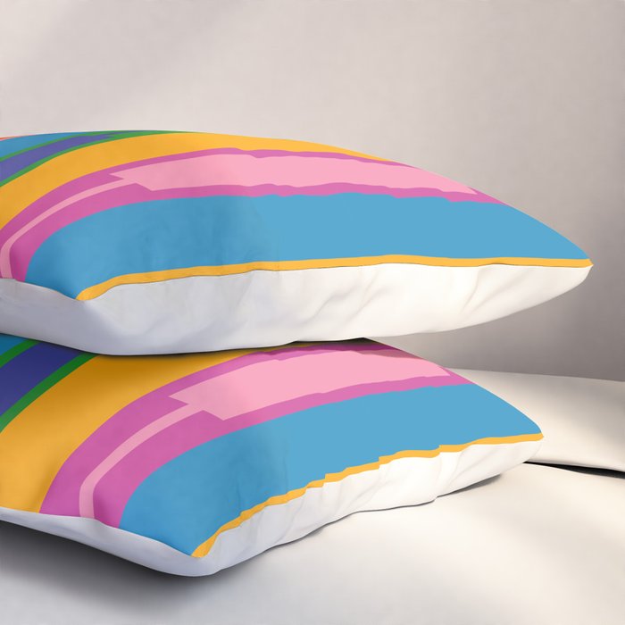 Colorful and Bold Geo Chain Geometric Color Block Stripes Vertical Pattern 2 Pillow Sham Gallery Image 3
