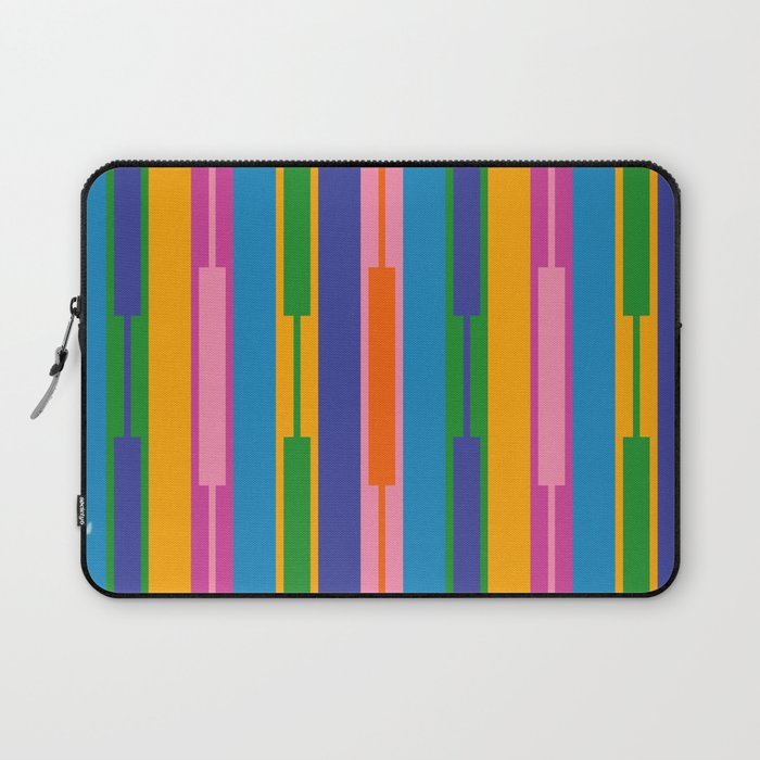 Colorful and Bold Geo Chain Geometric Color Block Stripes Vertical Pattern 2 Laptop Sleeve Gallery Image 1