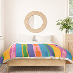 Colorful and Bold Geo Chain Geometric Color Block Stripes Vertical Pattern 2 Duvet Cover Gallery Image 3