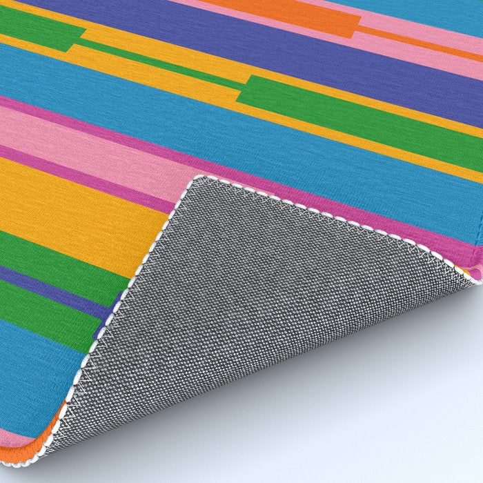 Colorful and Bold Geo Chain Geometric Color Block Stripes Vertical Pattern 2 Rug Gallery Image 4