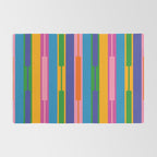 Colorful and Bold Geo Chain Geometric Color Block Stripes Vertical Pattern 2 Rug Gallery Image 2