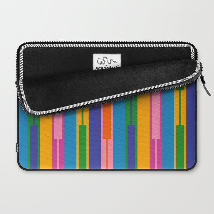 Colorful and Bold Geo Chain Geometric Color Block Stripes Vertical Pattern 2 Laptop Sleeve Gallery Image 2