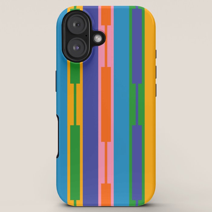 Colorful And Bold Geo Chain Geometric Color Block Stripes Vertical Pattern 2 Iphone Case